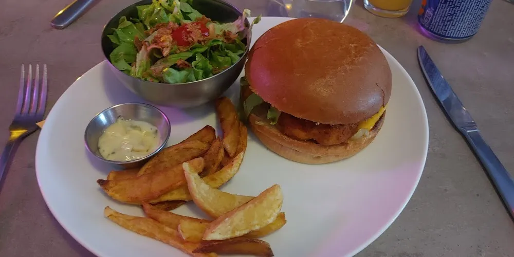 Kipburger En Een Hamburger Met Patat